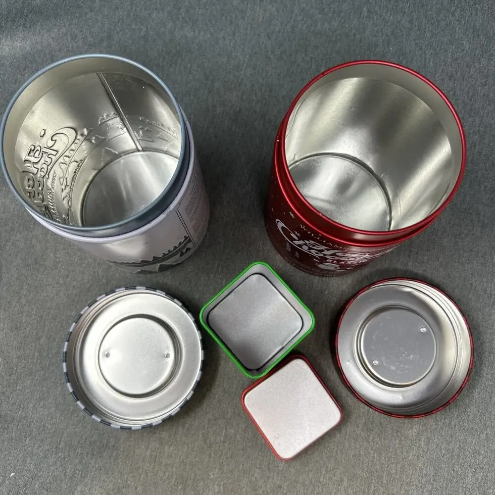 3pc Christmas Tin Bundle Williams & Sonoma Hot Chocolate + Mini Grinch Tin EMPTY